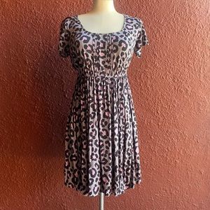 Torrid Grey Pink Leopard Skater Dress Plus 0